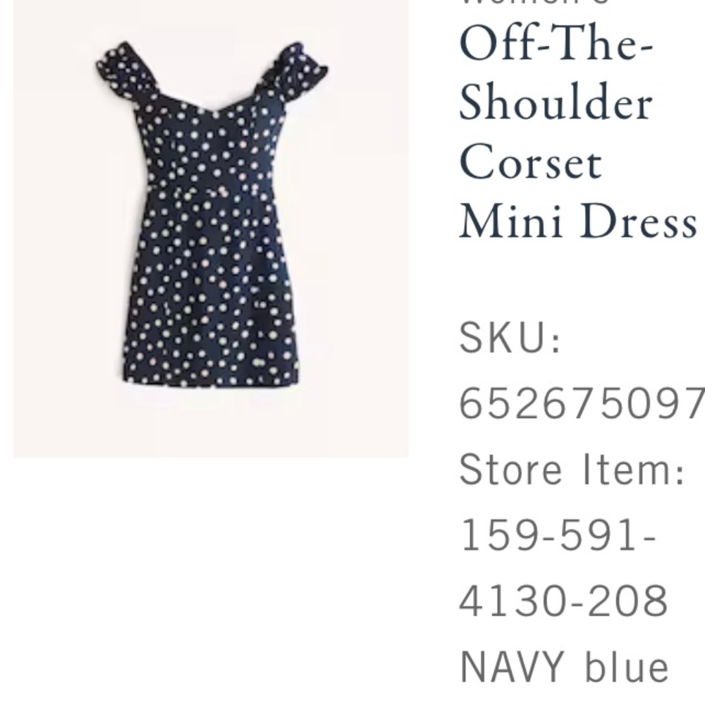 Abercrombie & Fitch Navy Blue Polka Dot Mini Dress